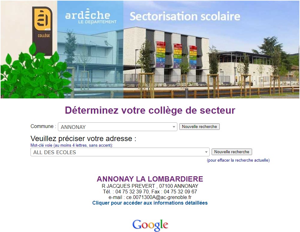 Quel est mon collège de secteur